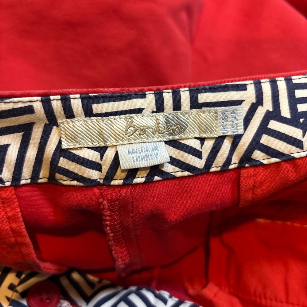 Boden Red Cropped Pants Women's Size 18R Straight Leg Casual Office - Picture 9 of 9